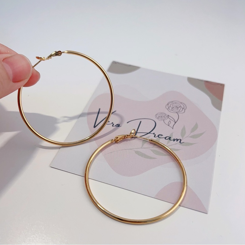 Gold Plated Hoop Earrings｜925 Silver Post｜Minimalist & Lightweight